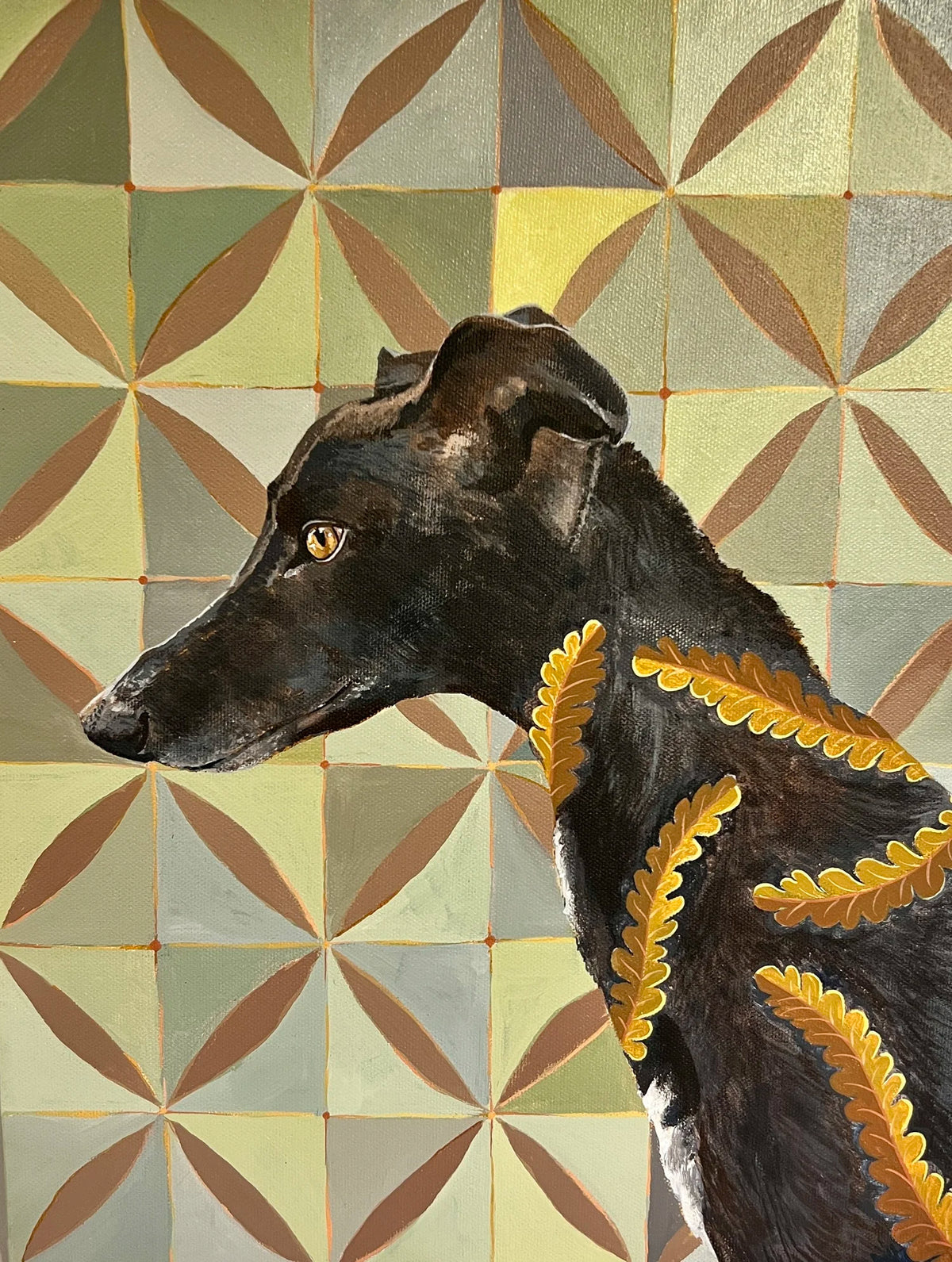 Custom dog portrait commission painted by Matty Miller