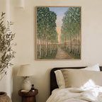 Aspen Portal aspen grove painting by Matty Miller shown in a living room