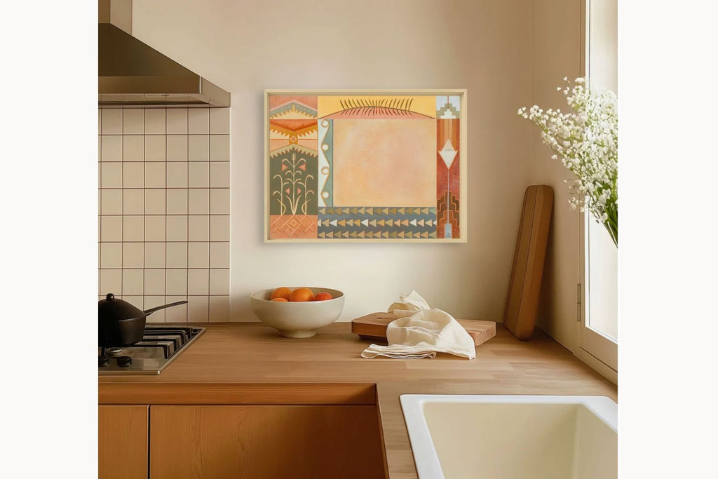 Bouteloua, Original Southwestern Geometric Botanical Painting by Matty Miller