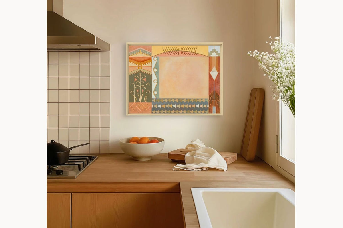 Bouteloua, Original Southwestern Geometric Botanical Painting by Matty Miller