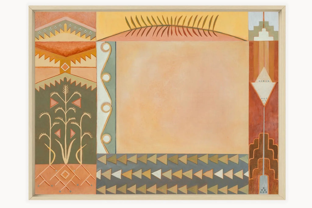 Bouteloua, Original Southwestern Geometric Botanical Painting by Matty Miller