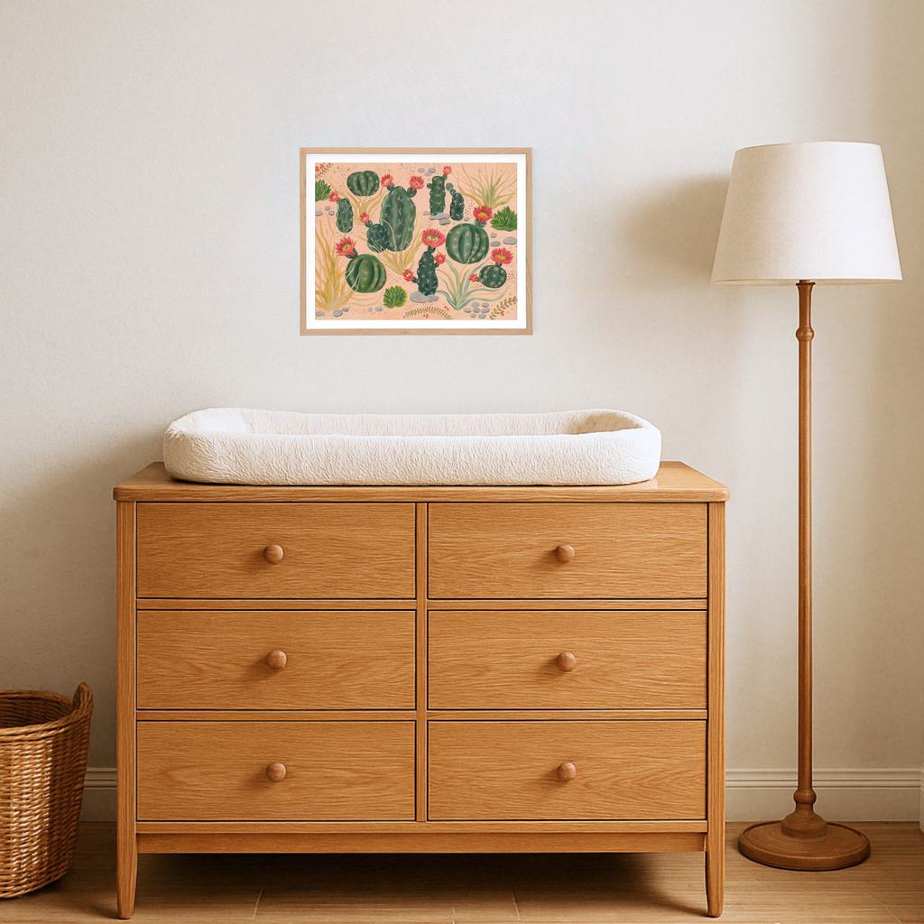 Cactus Garden I, Desert Cactus Botanical Art Print by Matty Miller