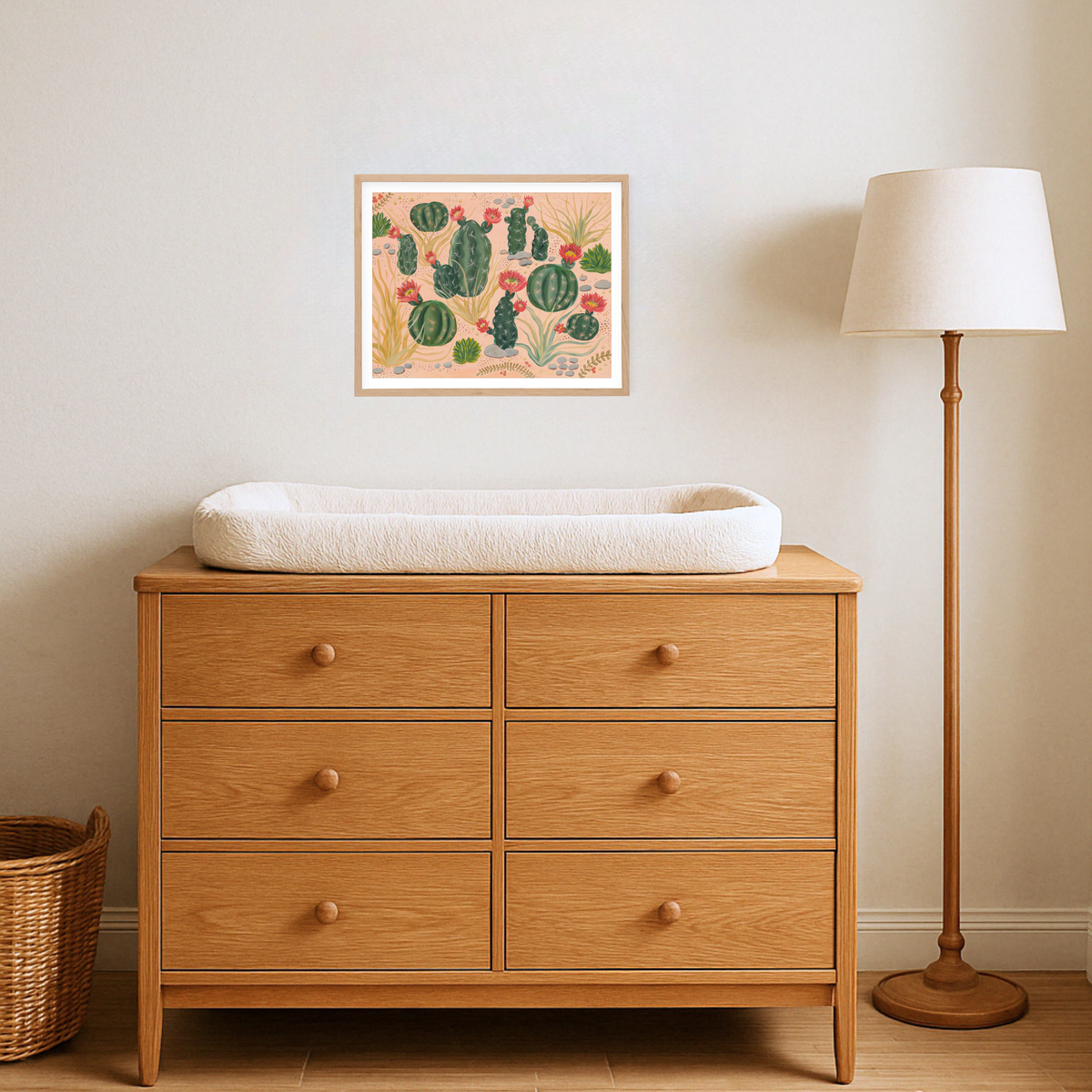 Cactus Garden I, Desert Cactus Botanical Art Print by Matty Miller