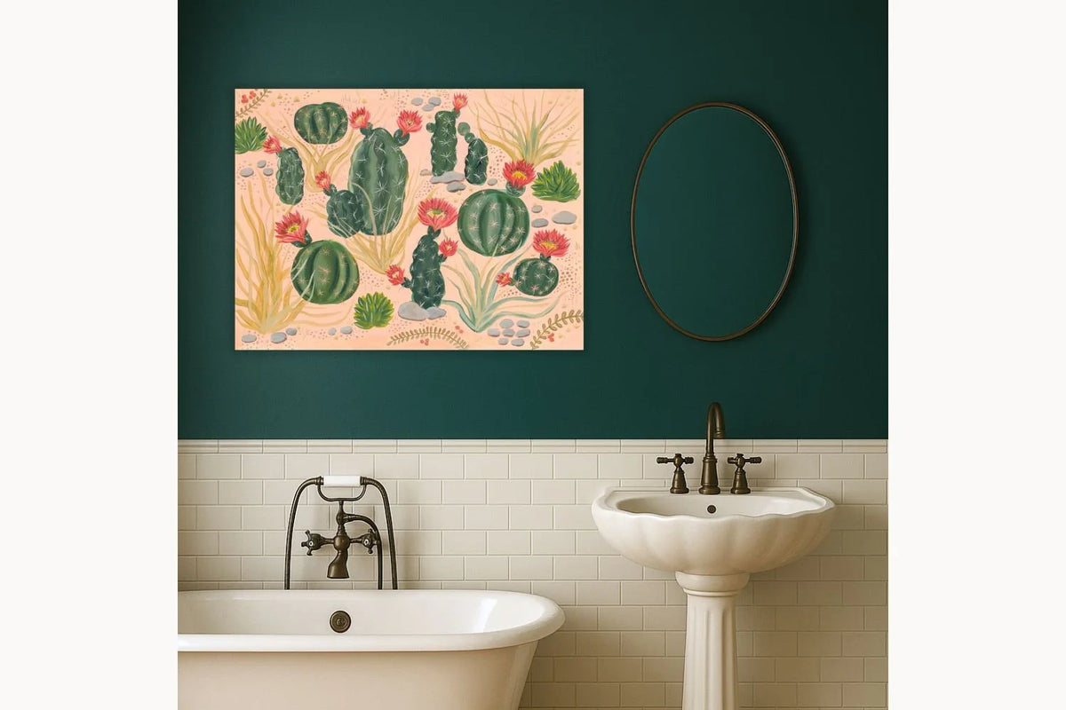 Cactus Garden I, Original Desert Cactus Botanical Painting by Matty Miller