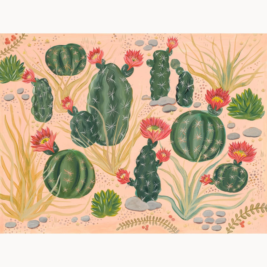 Cactus Garden I – Original Desert Cactus Botanical Painting