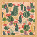 Cactus Garden 100% silk scarf, Desert Botanical Pattern by Matty Miller, full artwork