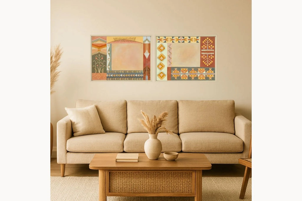 Chamisa, Original Southwestern Geometric Botanical Painting by Matty Miller