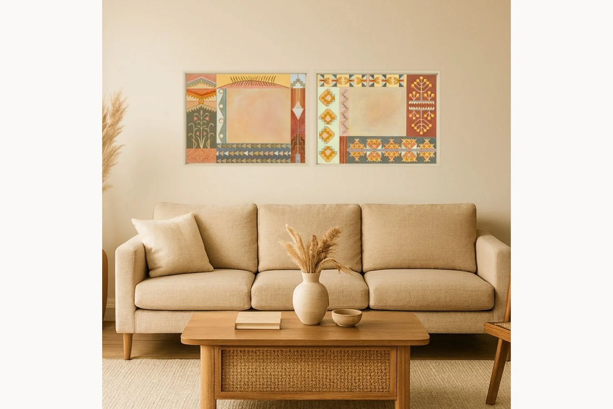 Chamisa, Original Southwestern Geometric Botanical Painting by Matty Miller