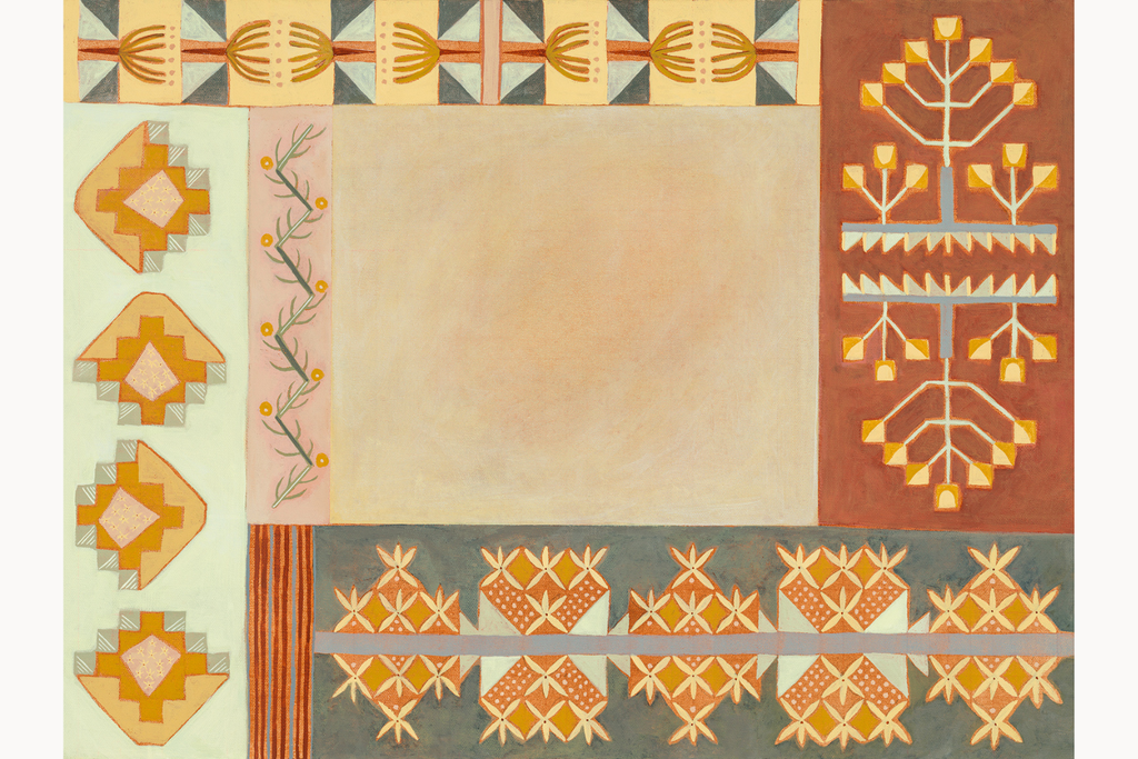 Chamisa, Original Southwestern Geometric Botanical Painting by Matty Miller