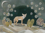 Coyote Magic, Desert Nightscape Art Print by Matty Miller