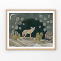 Coyote Magic, Desert Nightscape Art Print by Matty Miller