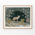 Coyote Magic, Desert Nightscape Art Print by Matty Miller
