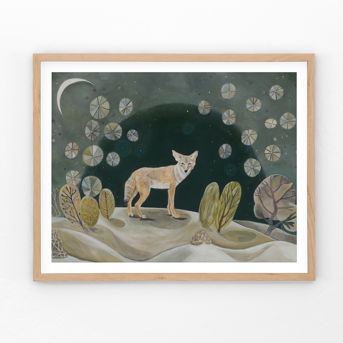 Coyote Magic, Desert Nightscape Art Print by Matty Miller