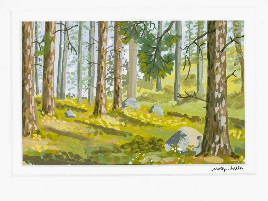 Deep Forest Montana, Original Lake Como Forest Landscape Painting by Matty Miller
