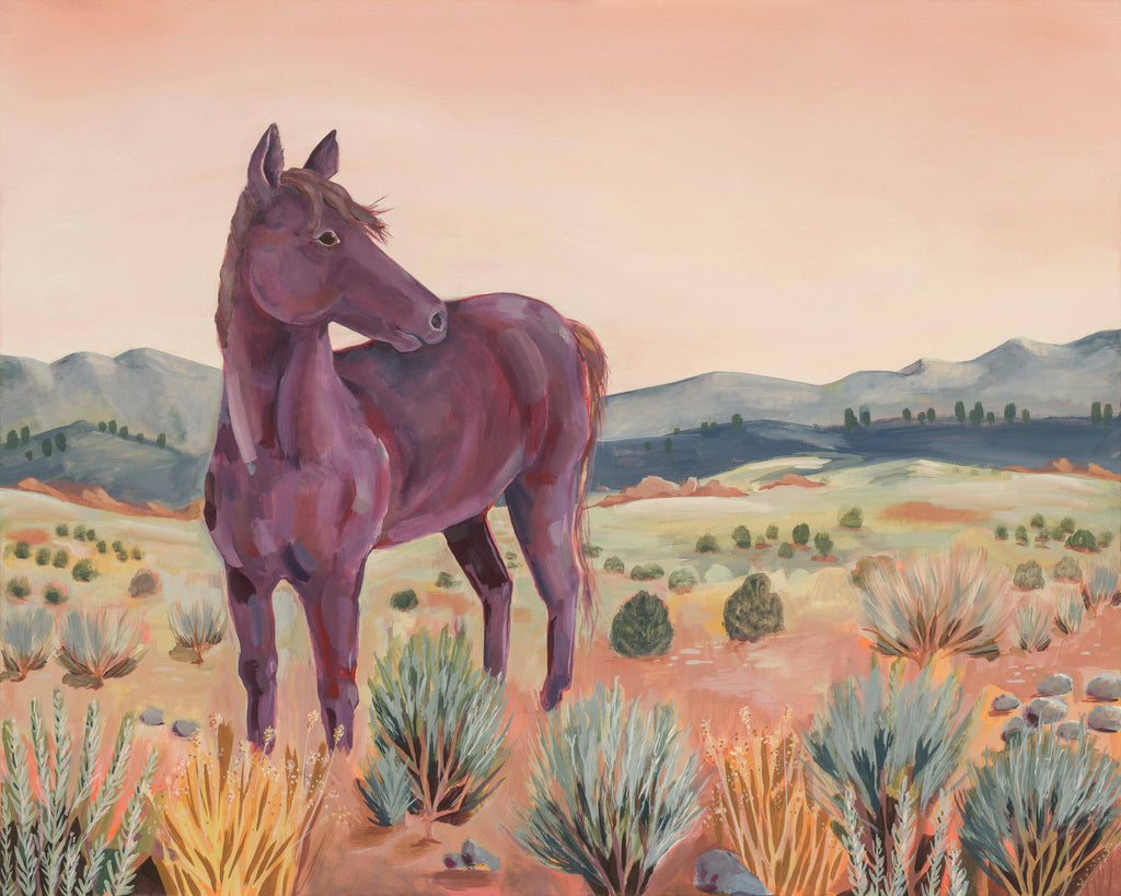 Dune Dance, Wild Horse Desert Landscape Art Print by Matty Miller