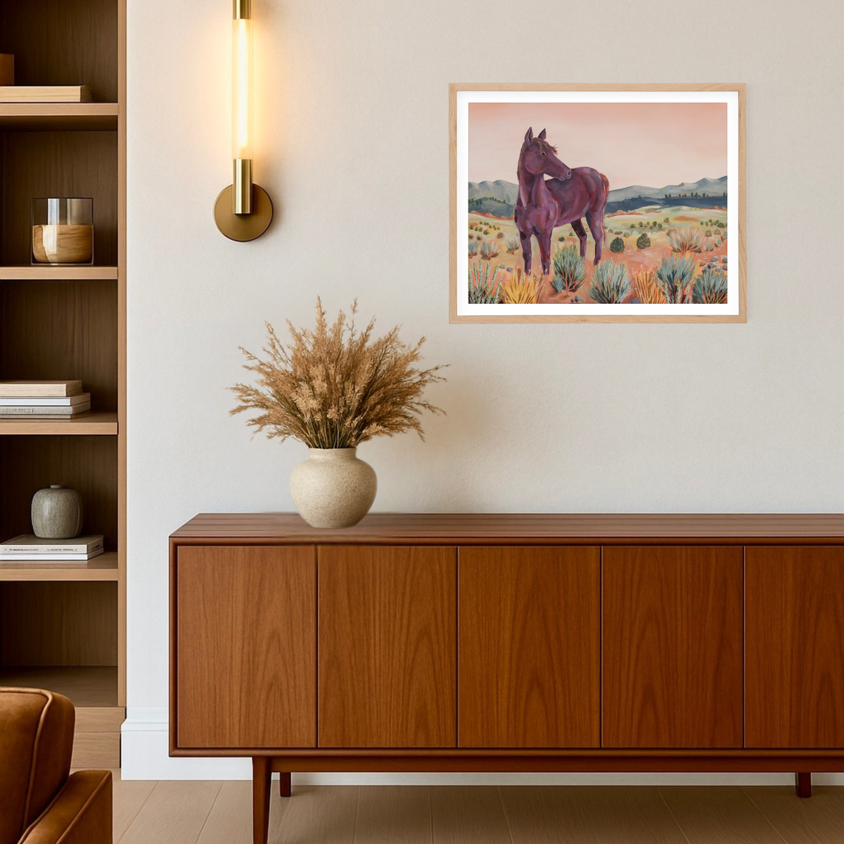 Dune Dance, Wild Horse Desert Landscape Art Print by Matty Miller