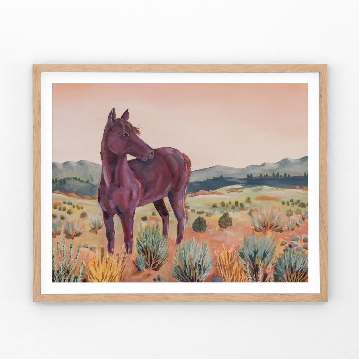 Dune Dance, Wild Horse Desert Landscape Art Print by Matty Miller