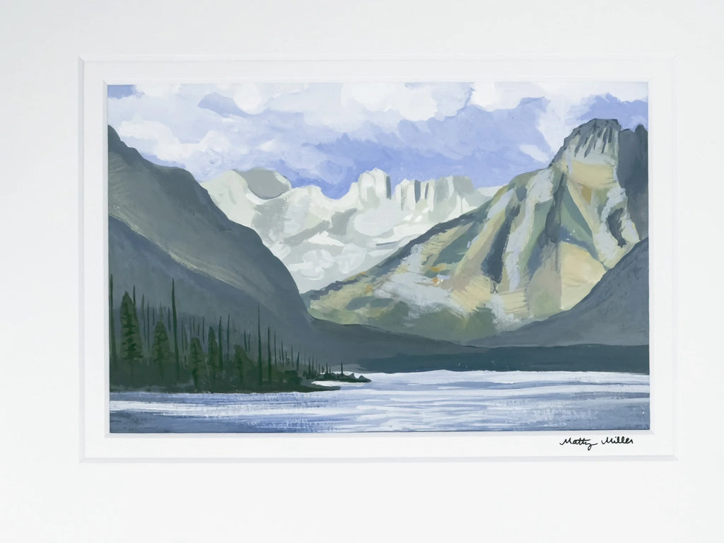 Glacier Drift, Original Lake McDonald Montana Landscape Painting by Matty Miller