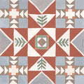 Heirloom 100% silk scarf, Folk Quilt Pattern by Matty Miller, full artwork