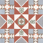 Heirloom 100% silk scarf, Folk Quilt Pattern by Matty Miller, full artwork