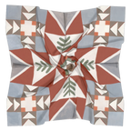 Heirloom 100% silk scarf, Folk Quilt Pattern by Matty Miller, silk drape detail