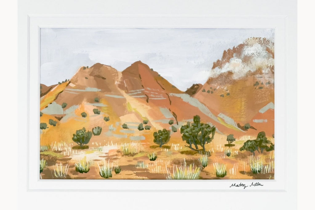 High Road to Abiquiu, Original New Mexico Landscape Painting by Matty Miller