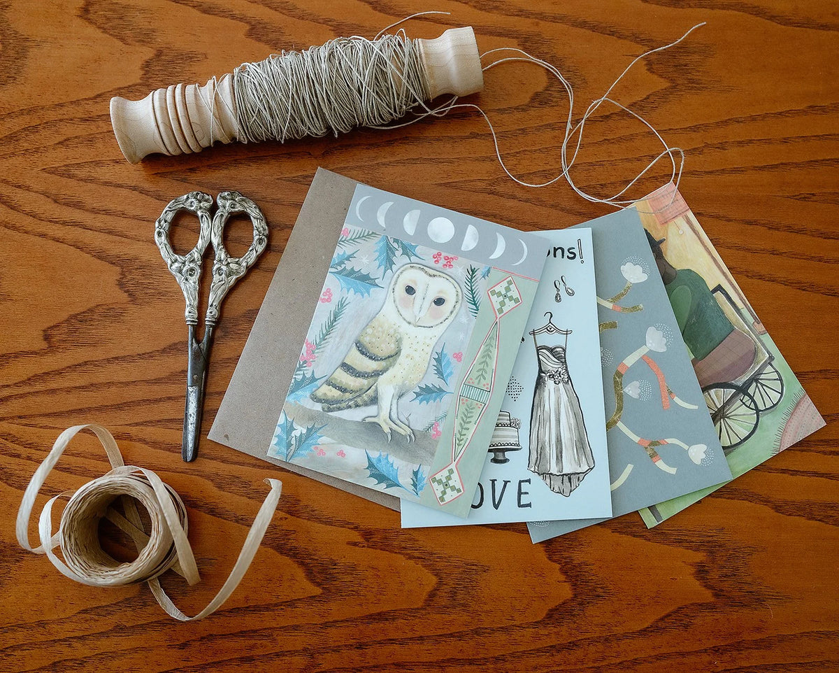 Holiday Owl Greeting Card by Matty Miller