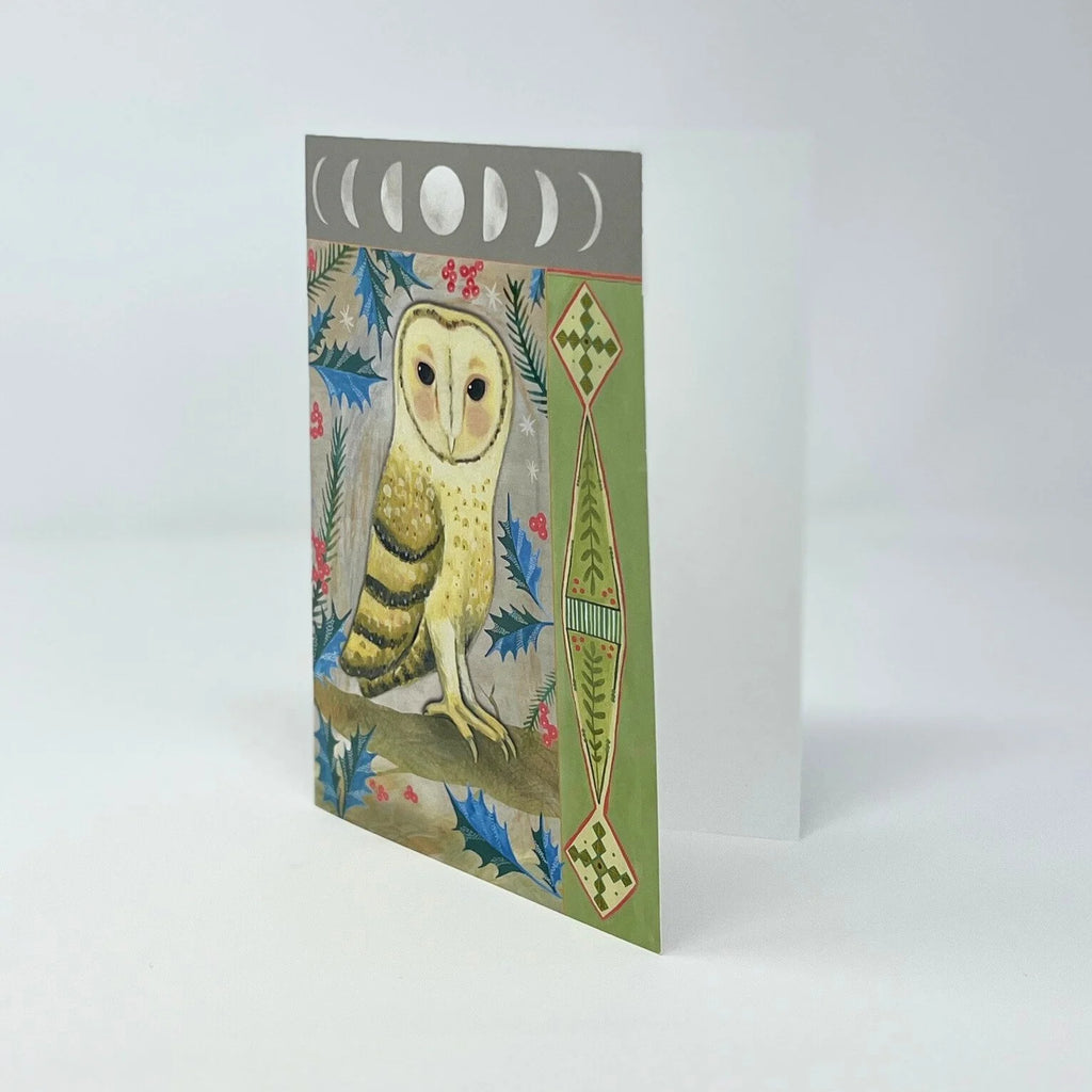 Holiday Owl Greeting Card by Matty Miller