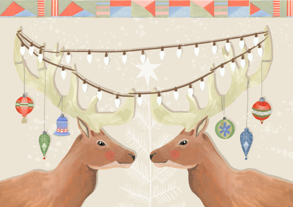 Holiday Reindeer Greeting Card by Matty Miller