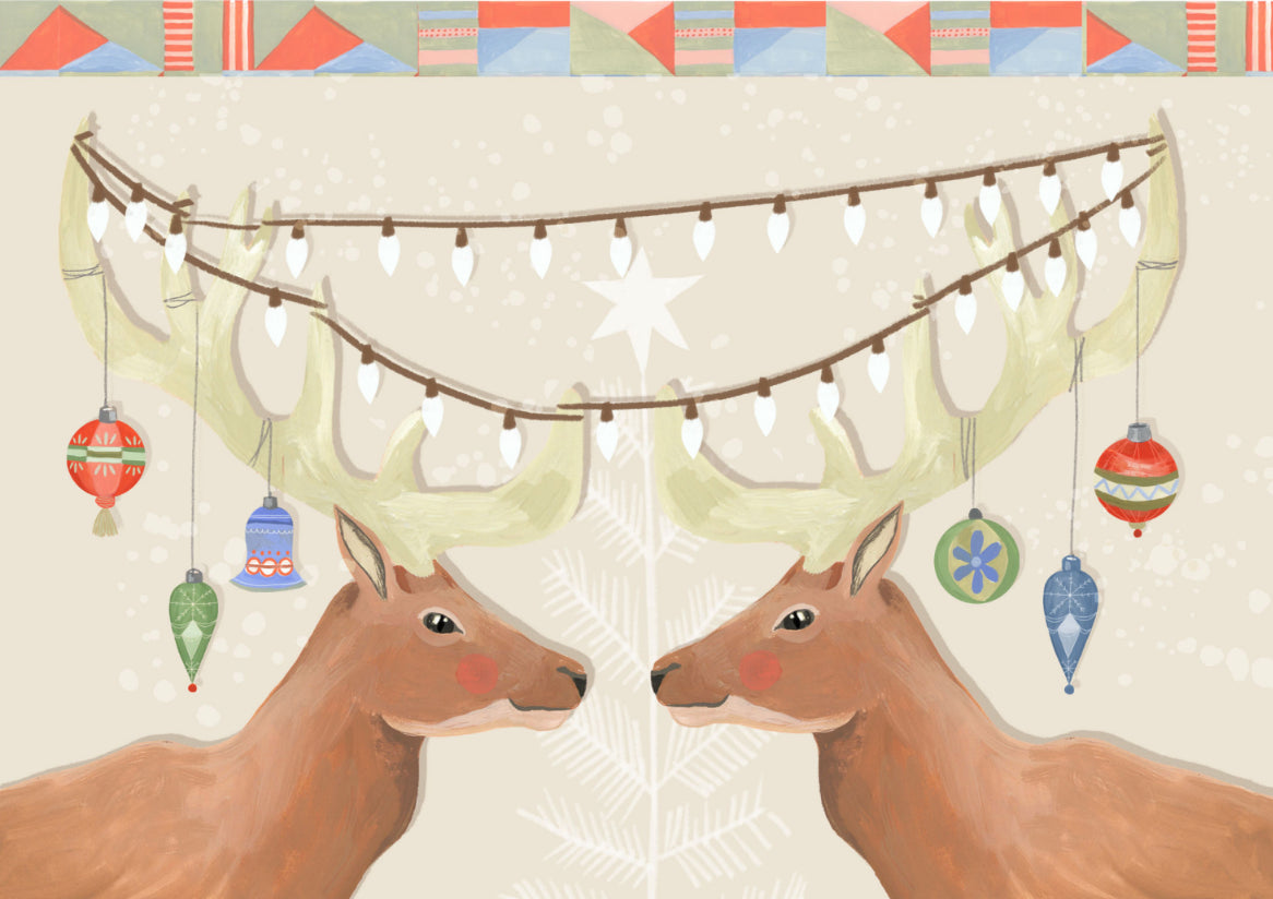 Holiday Reindeer Greeting Card by Matty Miller