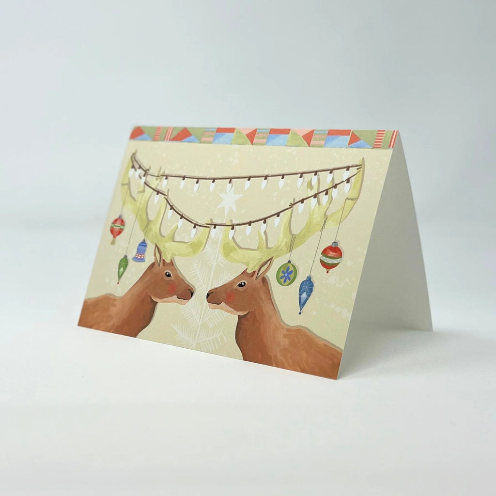 Holiday Reindeer Greeting Card by Matty Miller