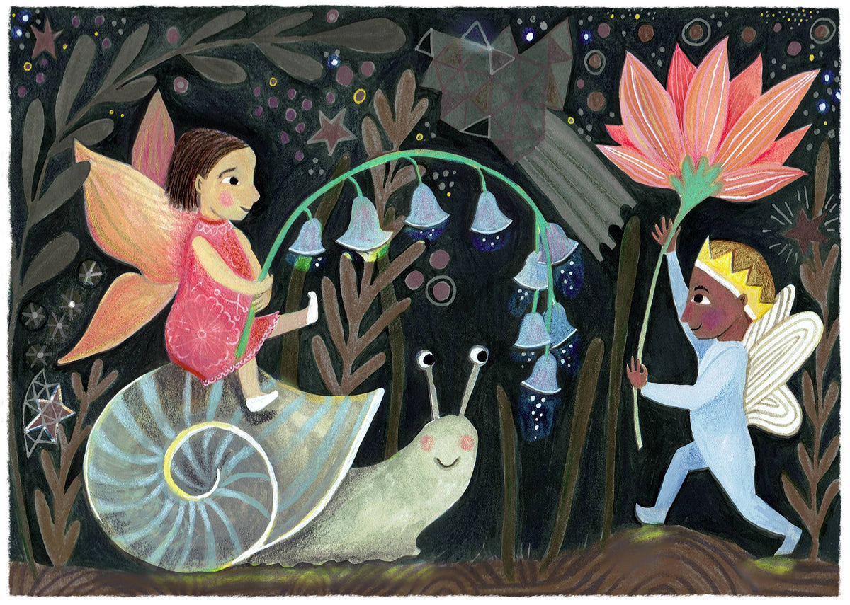 In The Garden, Moonlit Garden Art Print by Matty Miller