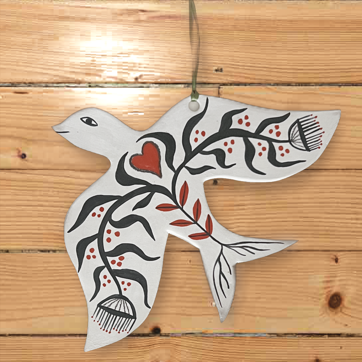 Large Dove Wall Hanging, Blue Matte by Matty Miller