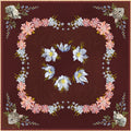 Lupine 100% silk scarf, Wolf Wildflower Pattern by Matty Miller, full artwork