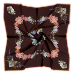 Lupine 100% silk scarf, Wolf Wildflower Pattern by Matty Miller, silk drape detail