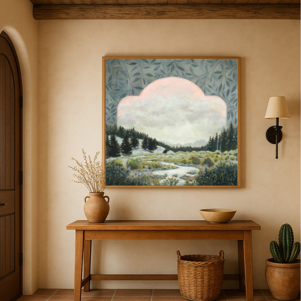 Meadow Portal, Original Dreamy Mountain Meadow Painting by Matty Miller
