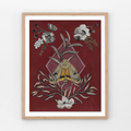 Night Pollinator, Moth Botanical Art Print by Matty Miller