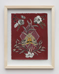 Night Pollinator (Noctua Pronuba), Original Moth Mixed Media Painting by Matty Miller