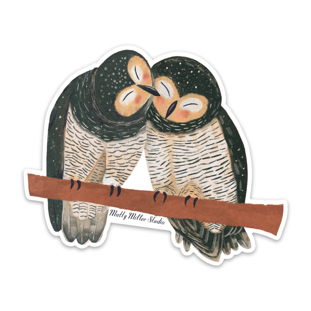 Owl Pair Sticker by Matty Miller