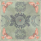Plume 100% silk scarf, Owls & Florals by Matty Miller, full artwork