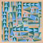 Prism 100% silk scarf, Abstract Geometric Pattern by Matty Miller, full artwork