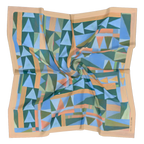 Prism 100% silk scarf, Abstract Geometric Pattern by Matty Miller, silk drape detail
