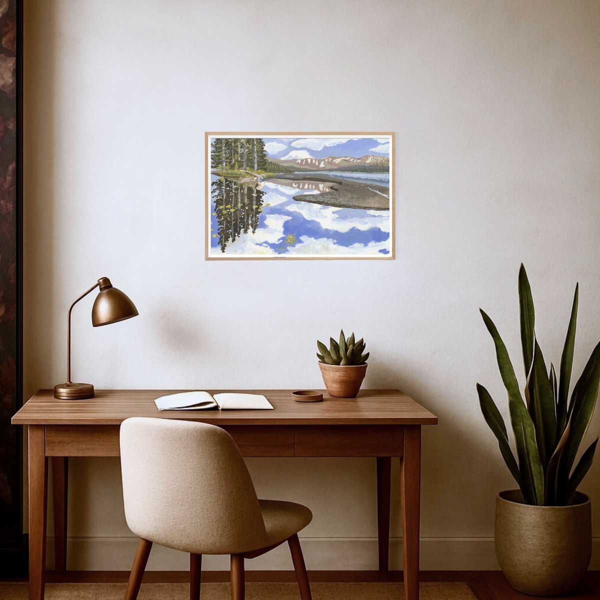 Reflections of Yellowstone, Lewis Lake WY Landscape Art Print by Matty Miller