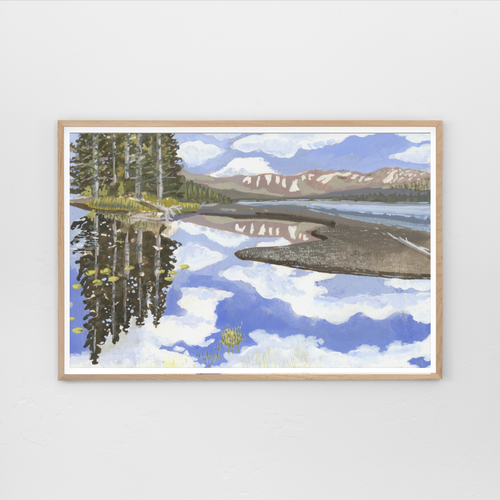 Reflections of Yellowstone, Lewis Lake WY Landscape Art Print by Matty Miller