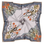 San Luis 100% silk scarf, Landscape Wildlife Floral by Matty Miller, silk drape detail