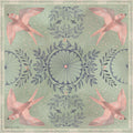 Skylark 100% silk scarf, Birds & Florals by Matty Miller, full artwork