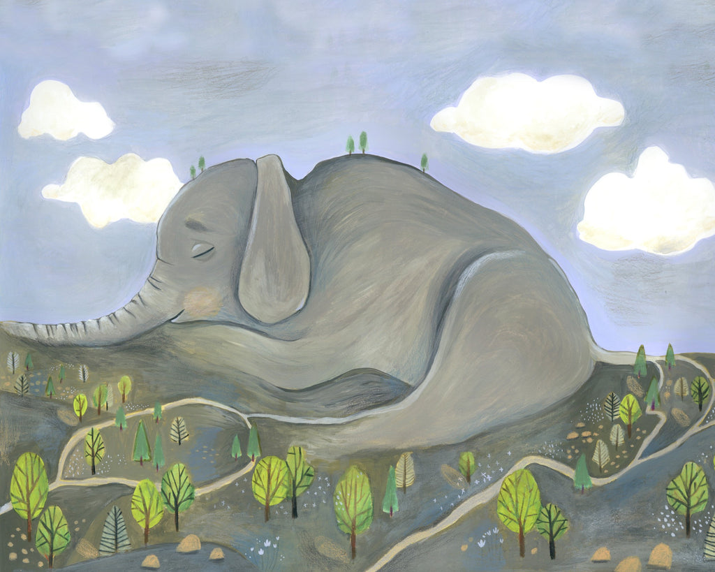 Sleeping Elephant Mountain Greeting Card by Matty Miller