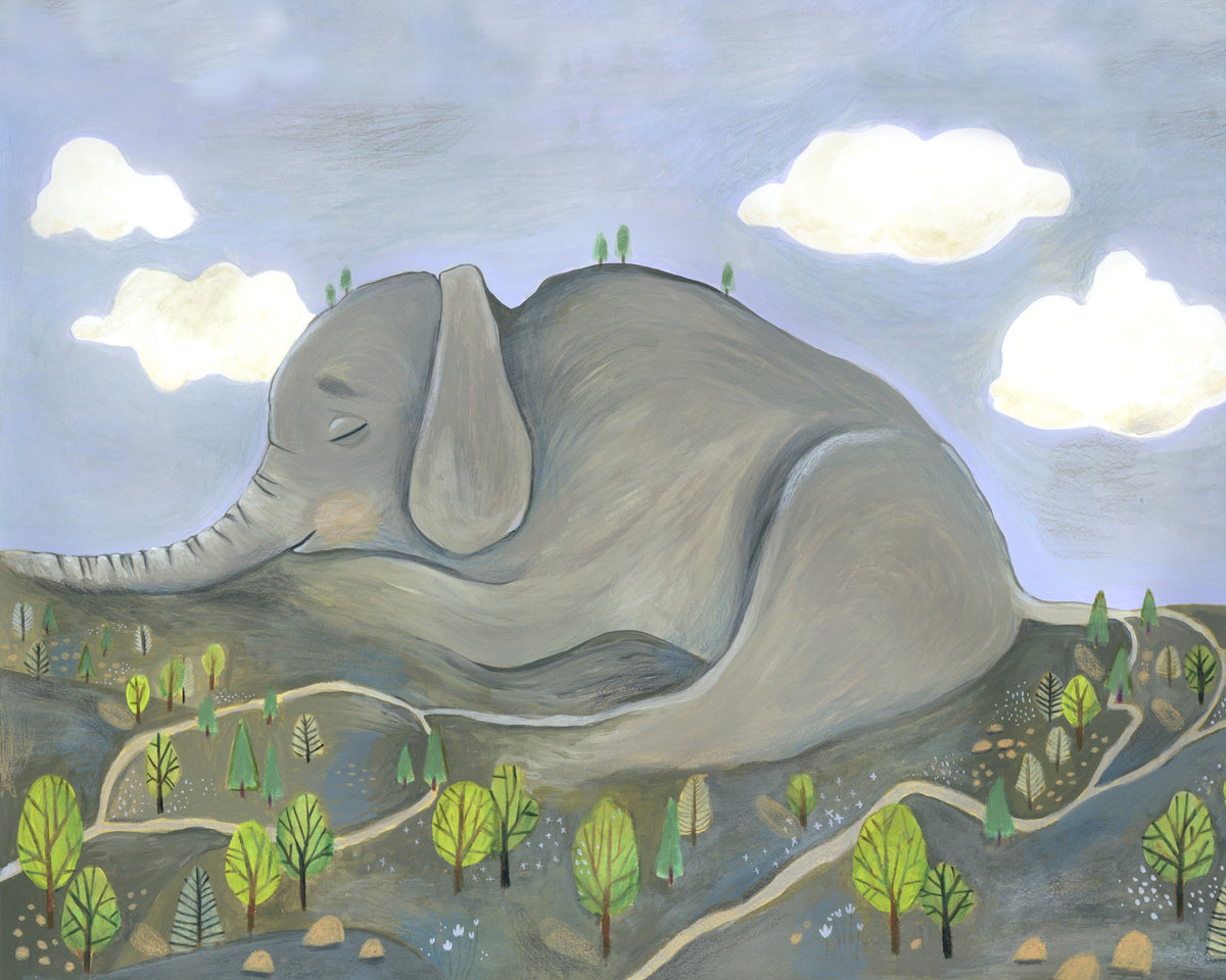 Sleeping Elephant Mountain Greeting Card by Matty Miller