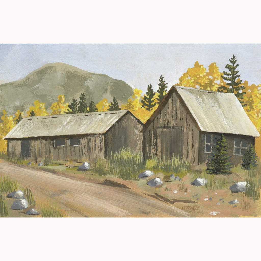 St Elmo in Gold, Original Colorado Aspen Landscape Painting by Matty Miller