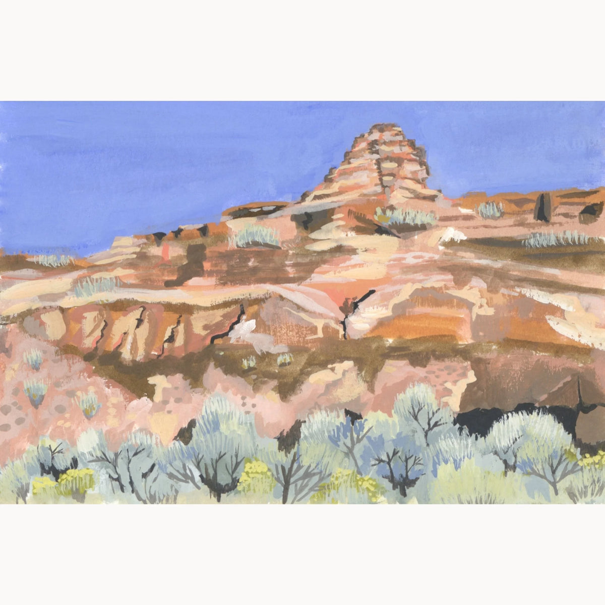 Swiftly through the Sagebrush, Western Desert Landscape Art Print by Matty Miller